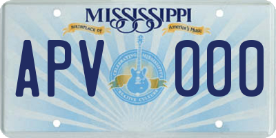 MS license plate APV000