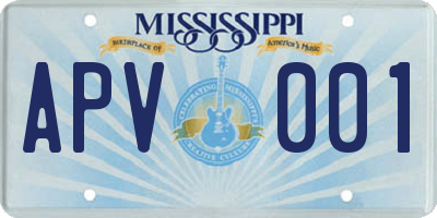 MS license plate APV001