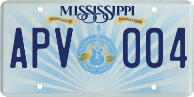 MS license plate APV004
