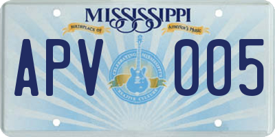 MS license plate APV005