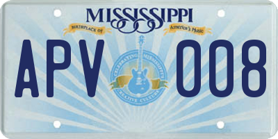 MS license plate APV008