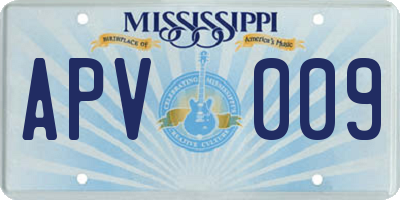 MS license plate APV009