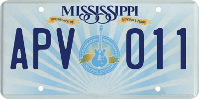MS license plate APV011