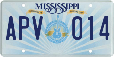 MS license plate APV014