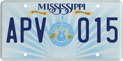 MS license plate APV015