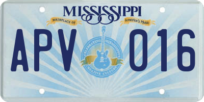 MS license plate APV016