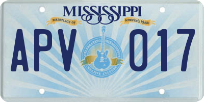 MS license plate APV017