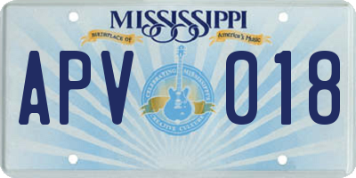 MS license plate APV018