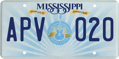 MS license plate APV020