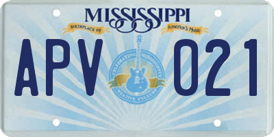 MS license plate APV021