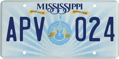 MS license plate APV024