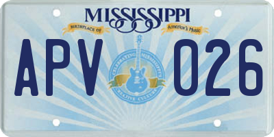 MS license plate APV026