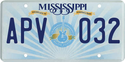 MS license plate APV032