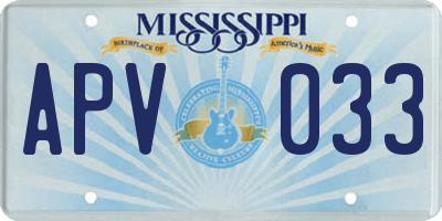 MS license plate APV033