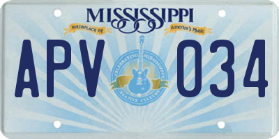 MS license plate APV034
