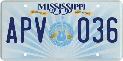 MS license plate APV036