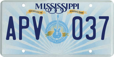 MS license plate APV037