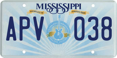 MS license plate APV038
