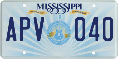 MS license plate APV040