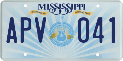 MS license plate APV041