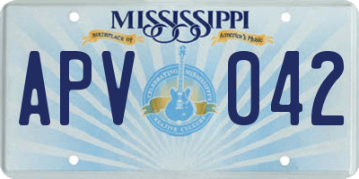 MS license plate APV042