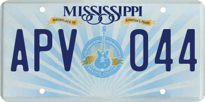 MS license plate APV044