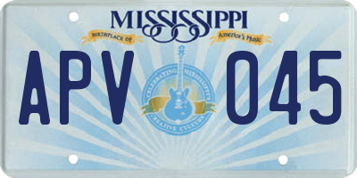 MS license plate APV045