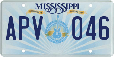 MS license plate APV046