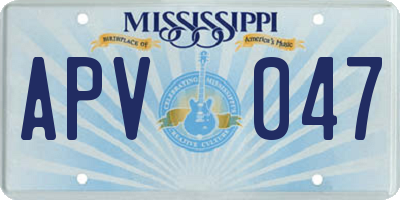 MS license plate APV047