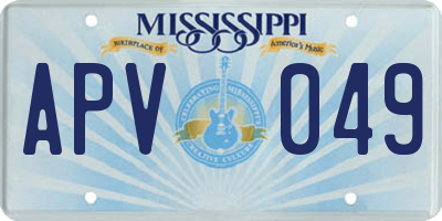 MS license plate APV049