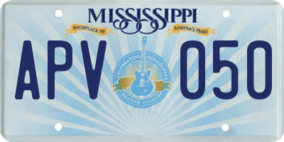 MS license plate APV050