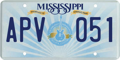 MS license plate APV051