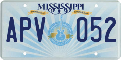 MS license plate APV052