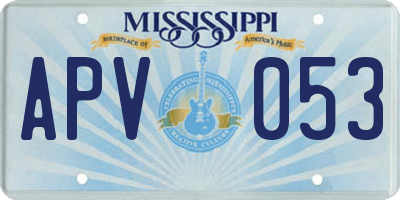MS license plate APV053