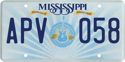 MS license plate APV058