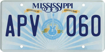 MS license plate APV060