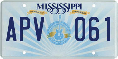 MS license plate APV061