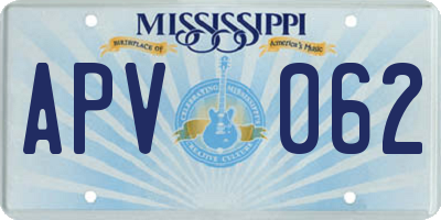 MS license plate APV062