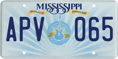 MS license plate APV065