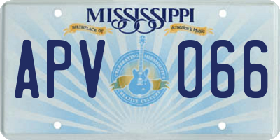 MS license plate APV066