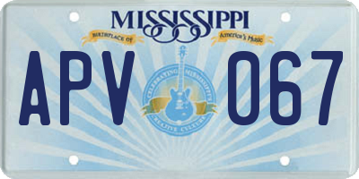 MS license plate APV067