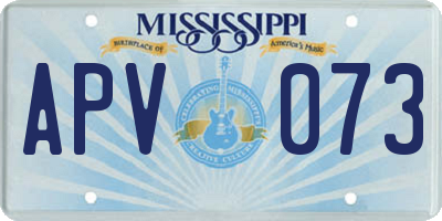MS license plate APV073