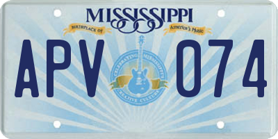 MS license plate APV074