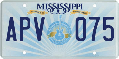 MS license plate APV075