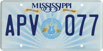 MS license plate APV077