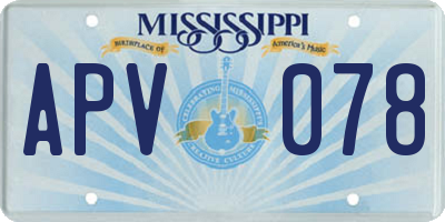 MS license plate APV078