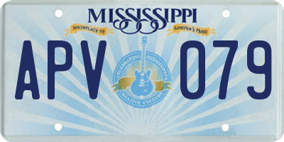 MS license plate APV079