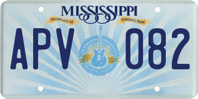 MS license plate APV082