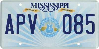 MS license plate APV085