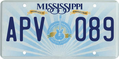 MS license plate APV089